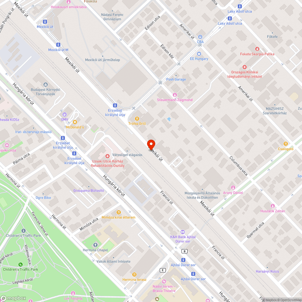 Buszsáv sínek helyett bejelentés helye