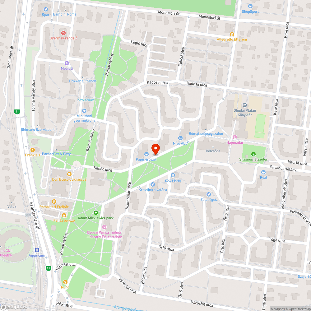 Kátyú a Kanóc utcában bejelentés helye