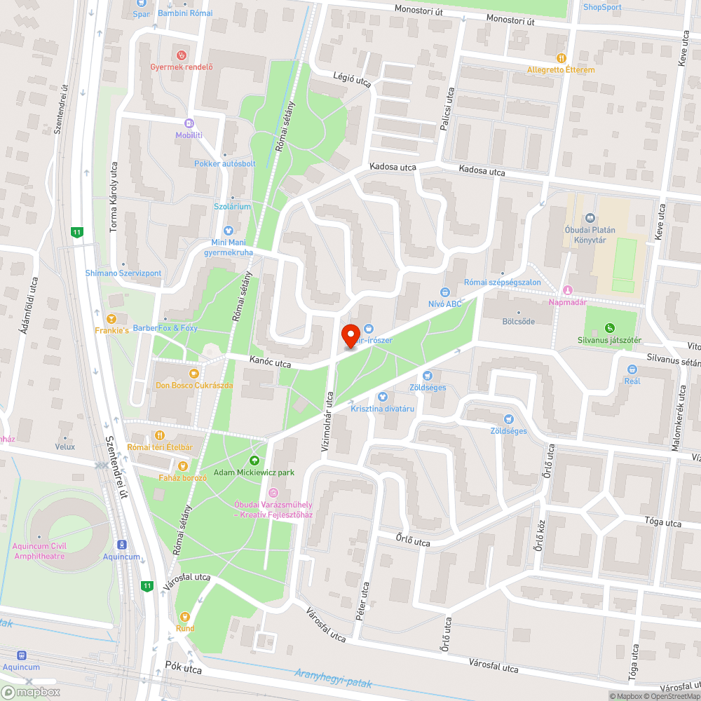 Kátyúk a Kanóc utcában bejelentés helye