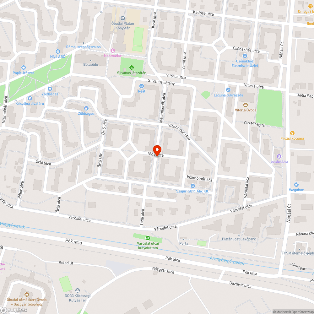 Szeméthalom a Tóga utcában bejelentés helye