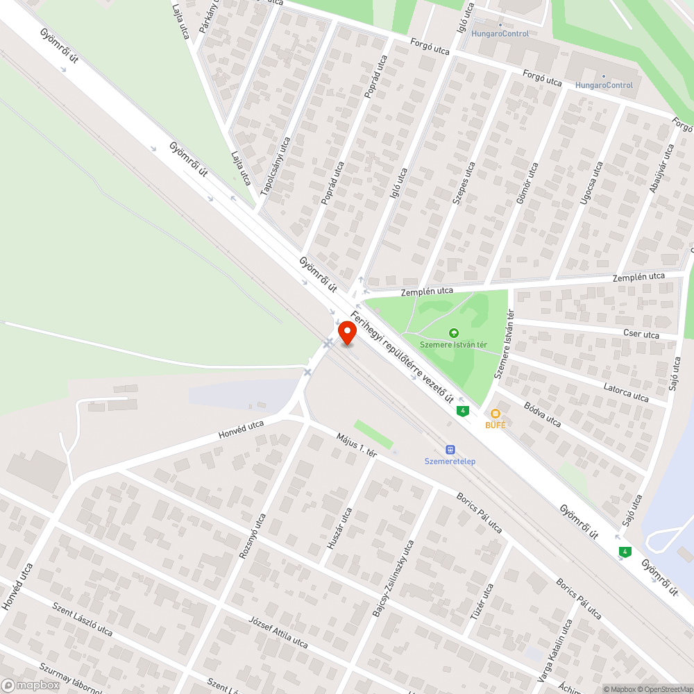 Szemeretelep vasútállomás bejelentés helye