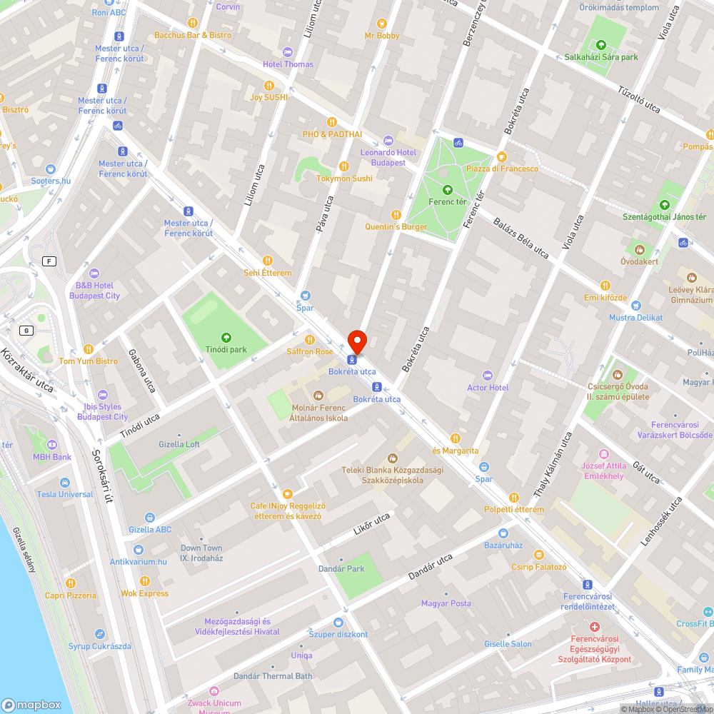 Üres növényládák a Mester utcában bejelentés helye