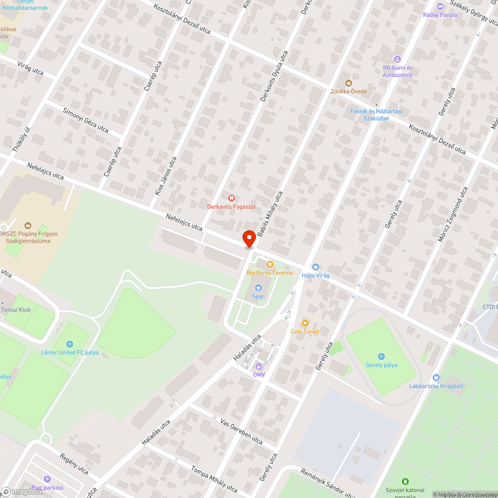 Megsüllyedt útburkolat bejelentés helye