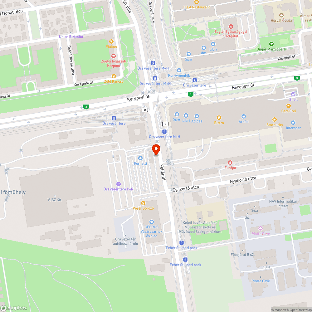 Korlát kidőlve a Fehér úti BKV épületnél bejelentés helye