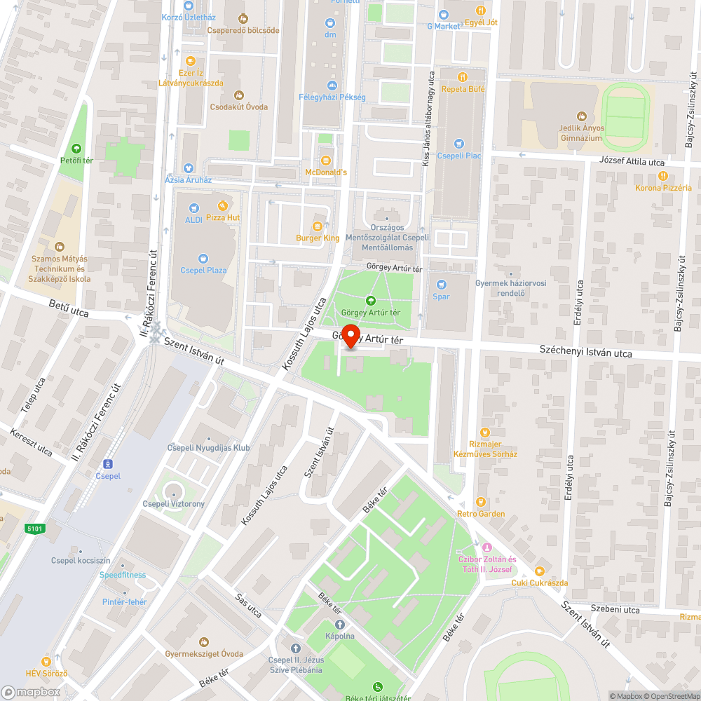 Parkolói kátyúk bejelentés helye