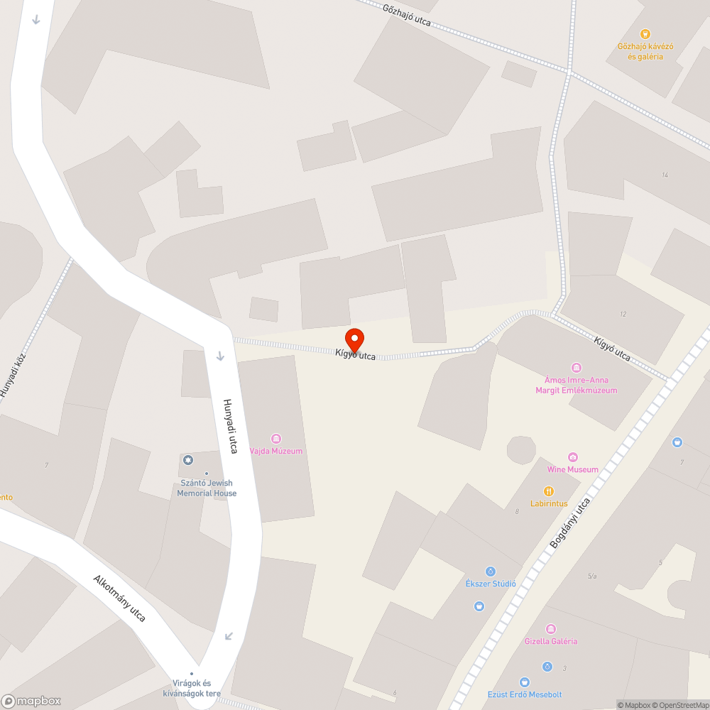 Kígyó utcai köztéri lámpa bejelentés helye