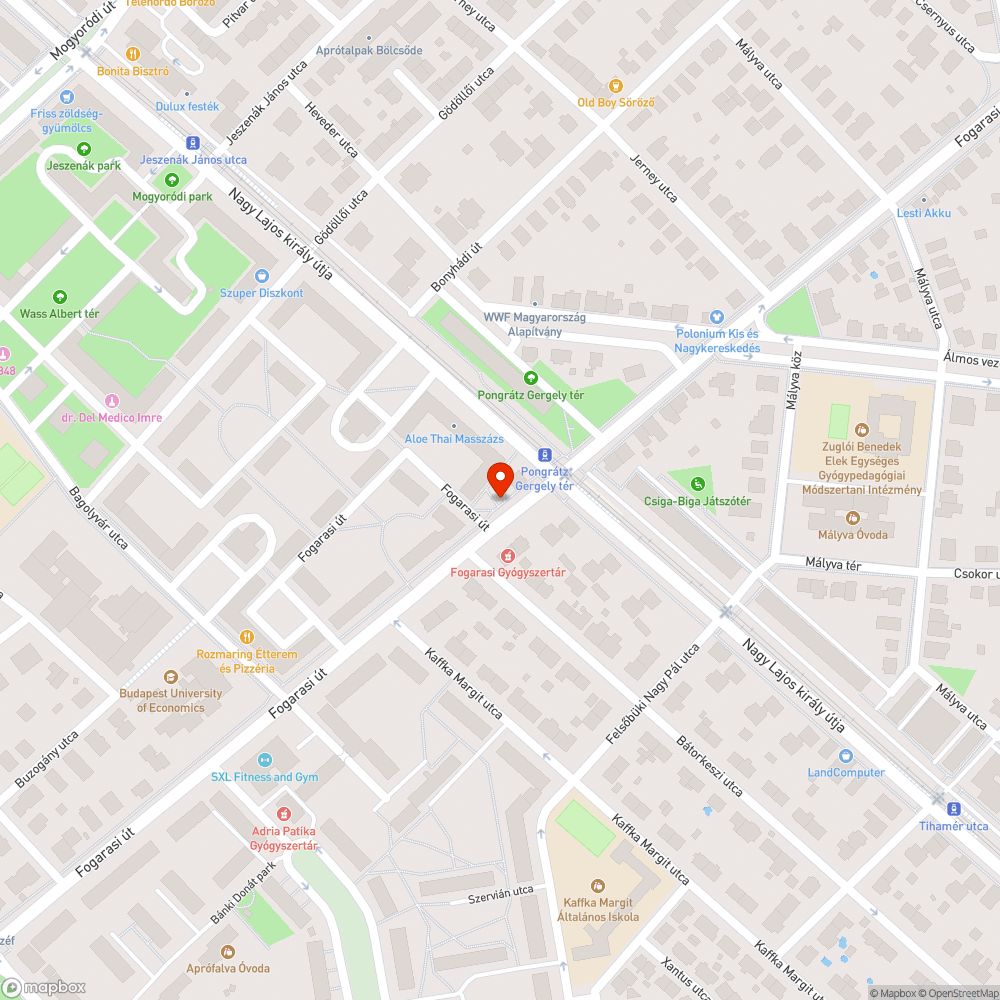 Üres virágládák bejelentés helye