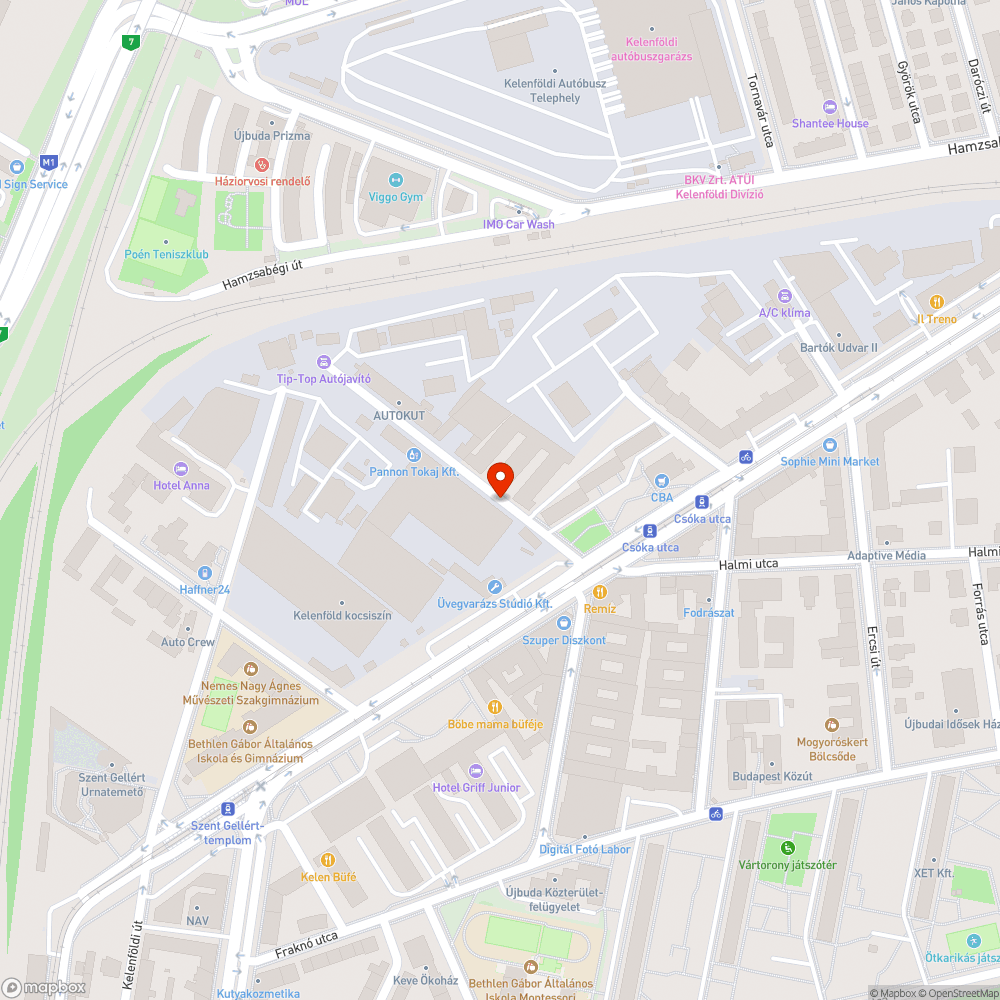 Elhagyott autó bejelentés helye