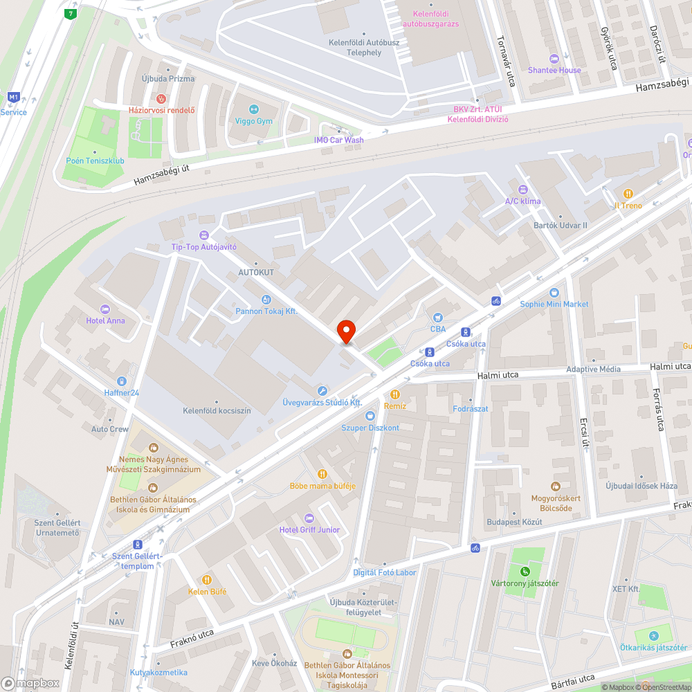 Elhagyott autó bejelentés helye