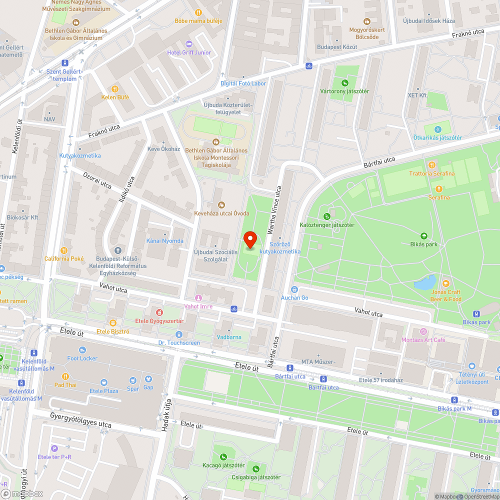 Wartha Vince utcai játszótér bejelentés helye