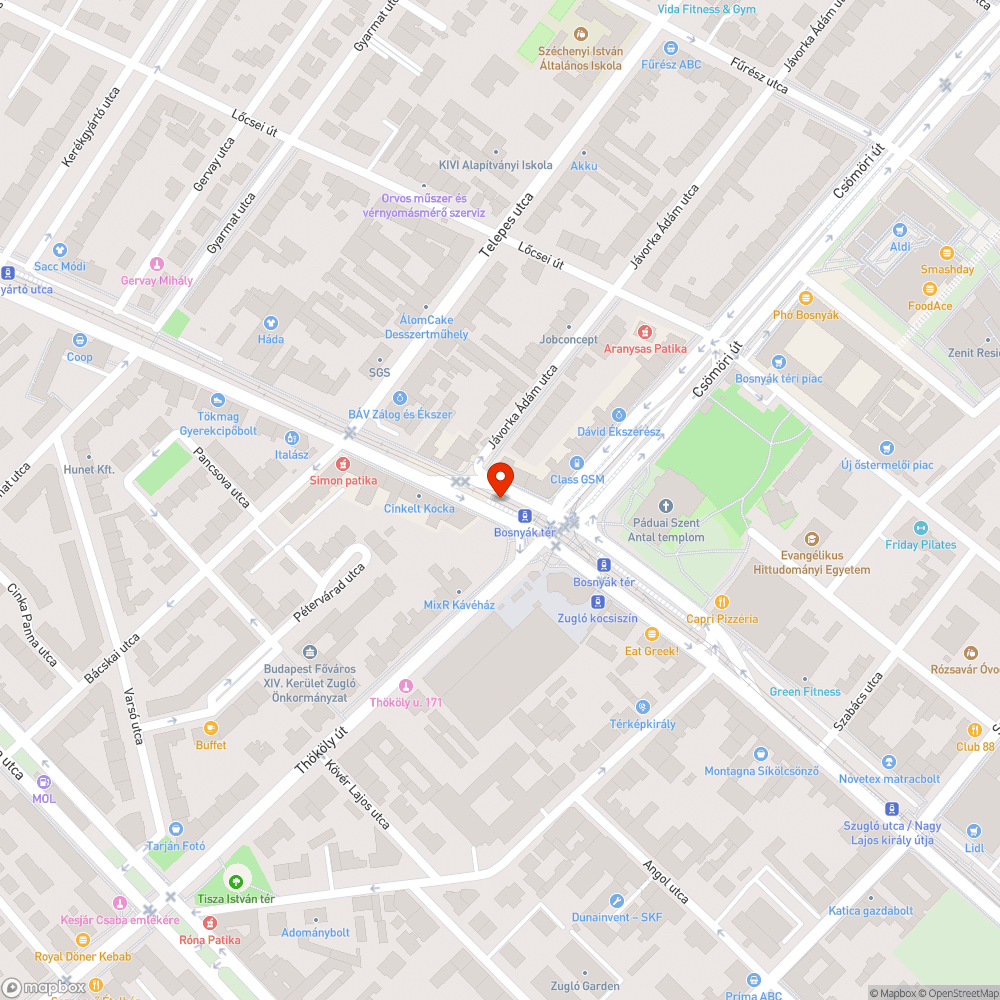 Oszlop bejelentés helye