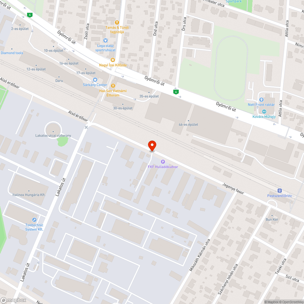 Közvilágítás - BP XVIII. Jegenye fasor bejelentés helye