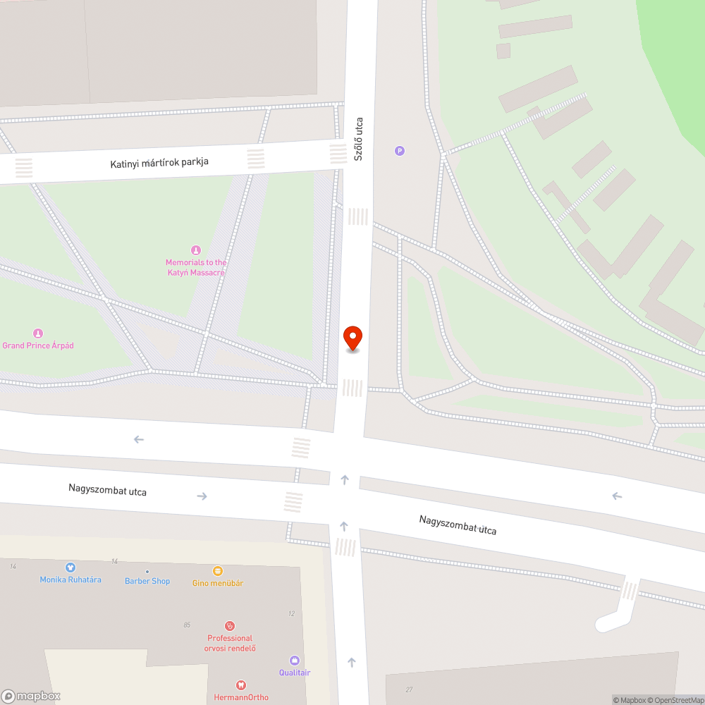 Kátyúk a Szőlő utcai fekvőrendőröknél bejelentés helye