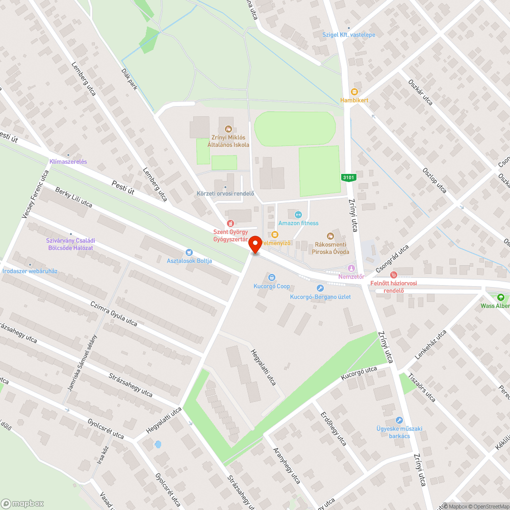 Megdőlt utcanévtábla bejelentés helye