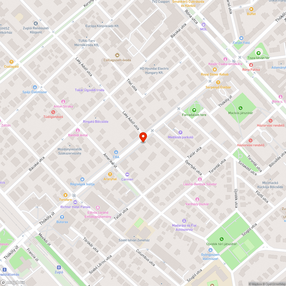 Értelmetlen buszsáv-nyomvonal bejelentés helye