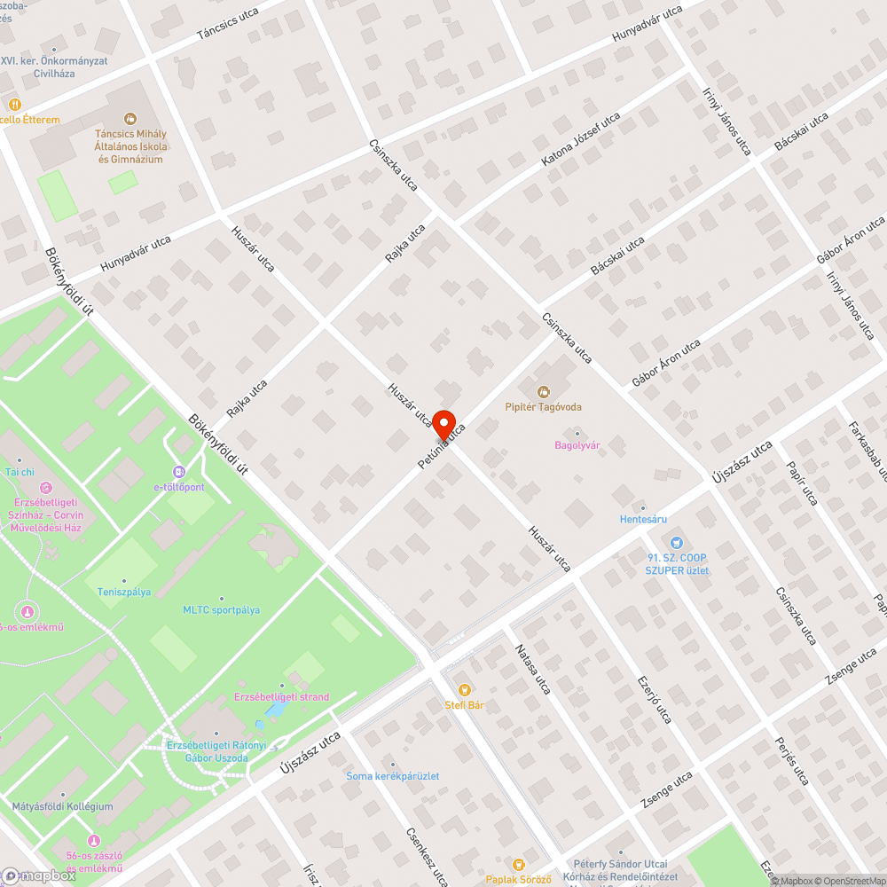 Petúnia u. 10/ B előtti lámpa hibája bejelentés helye