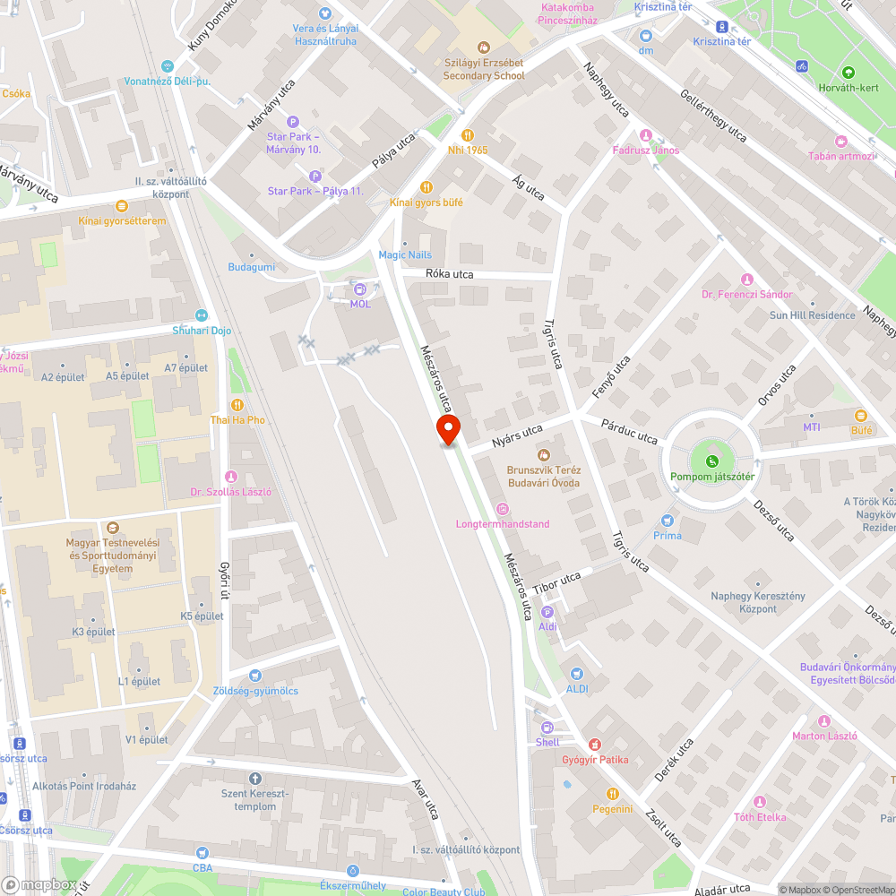 megsüllyed járda a Mészáros utcában. bejelentés helye