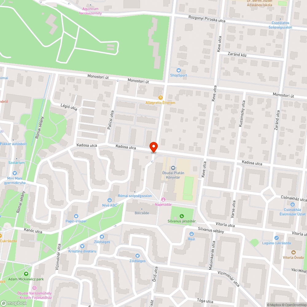 Kátyúk bejelentés helye