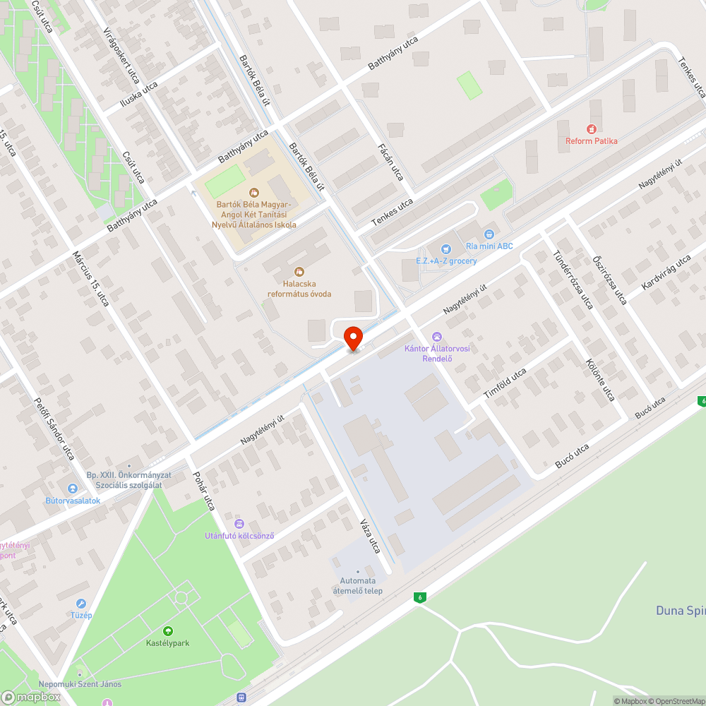 mély kátyú a buszmegállóban bejelentés helye