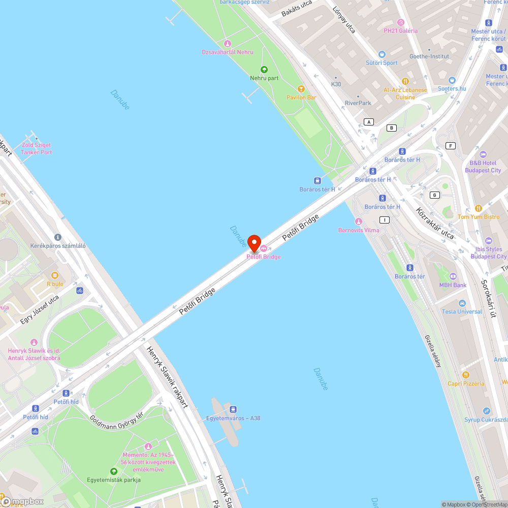 Megtévesztő kerékpáros infrastruktúra a Petőfi hídon bejelentés helye