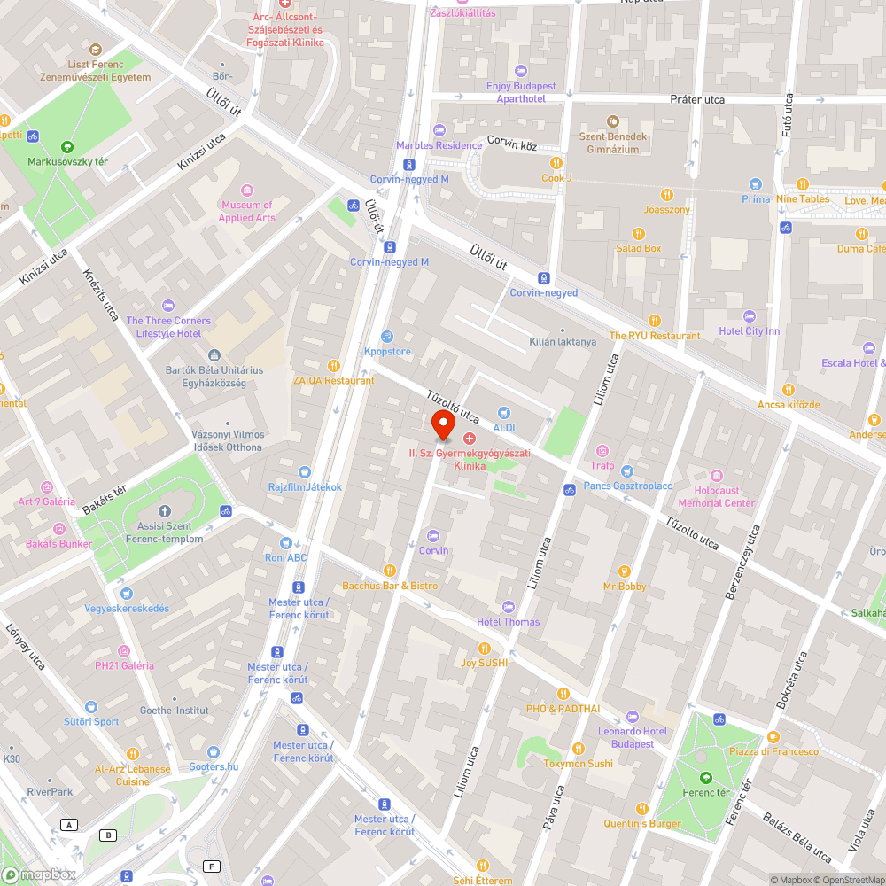 Kiszáradt fa az Angyal utcában bejelentés helye