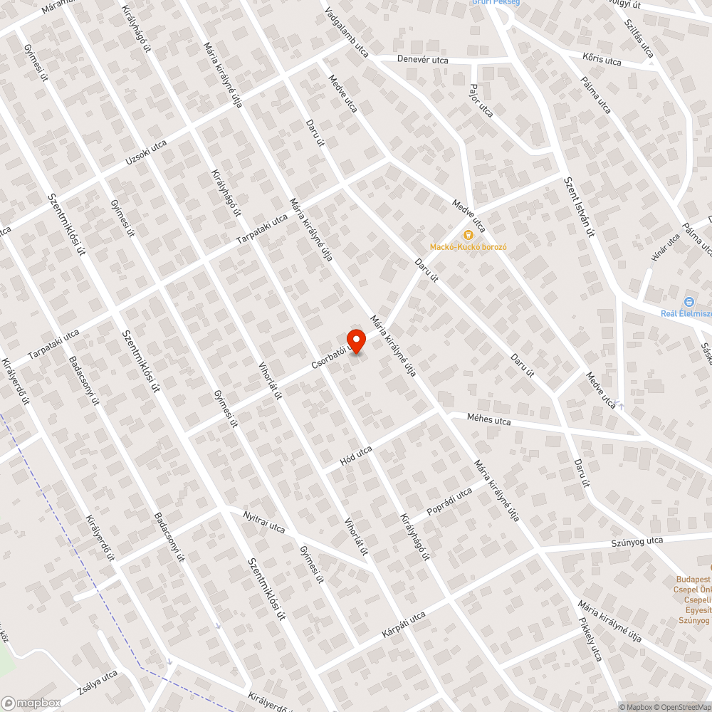 Kátyu bejelentés helye