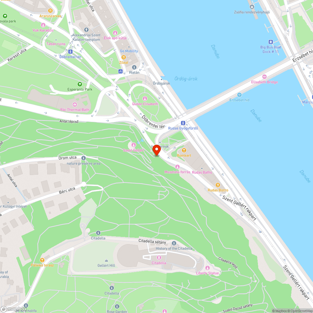 Szemét és gaz a Gellérthegyen bejelentés helye