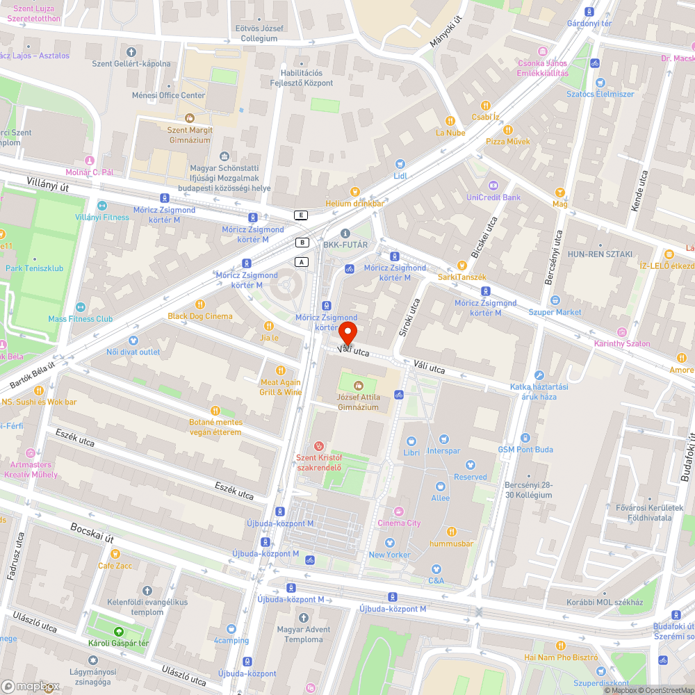 Kerékpár roncs a Váli utcában bejelentés helye