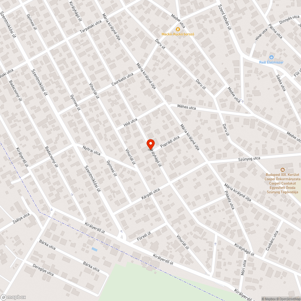 Eltömődött esővíz elvezető bejelentés helye