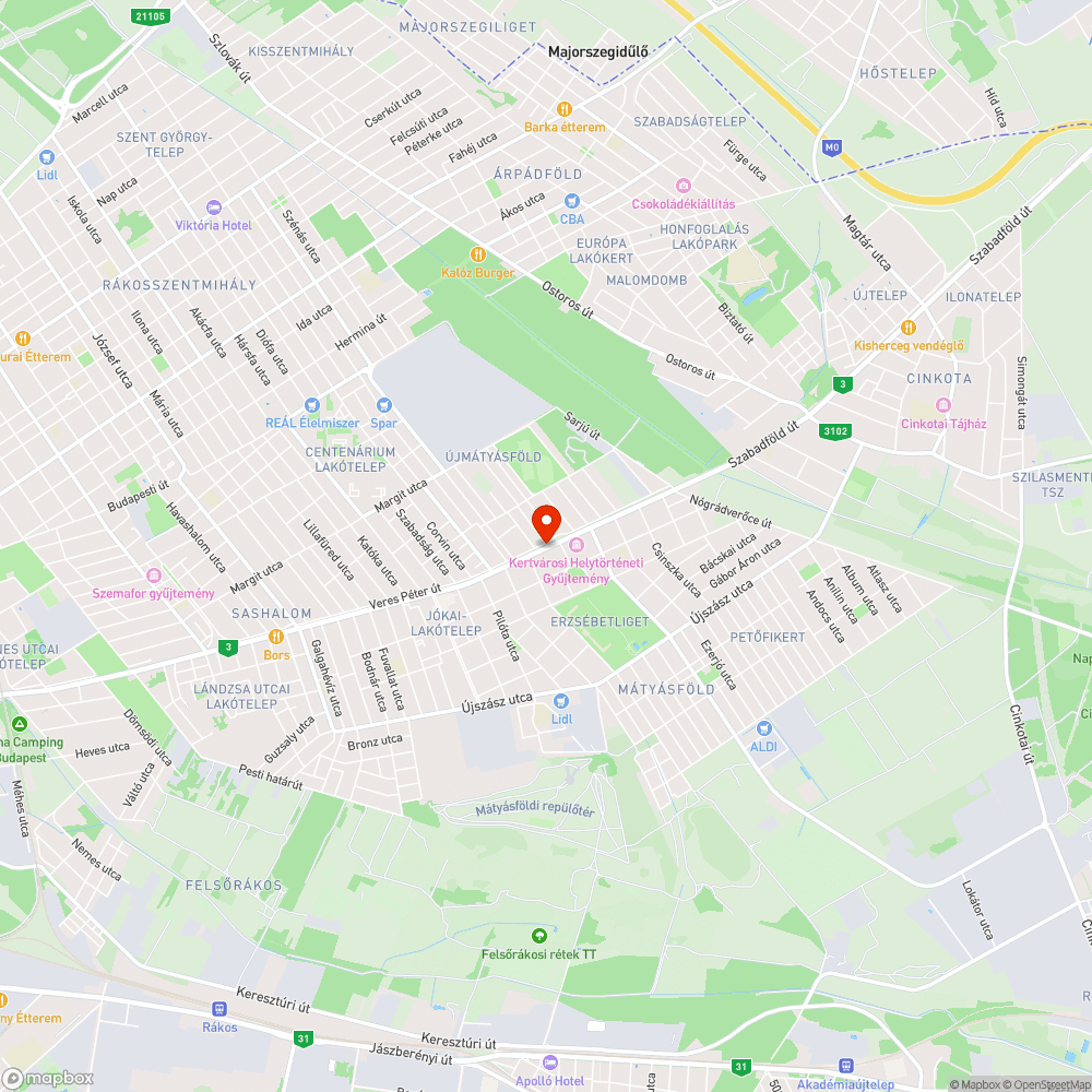 életveszélyes utasváró tető bejelentés helye