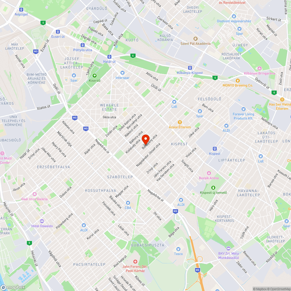 Kátyúk - Mészáros L. utca - Batthány utca bejelentés helye