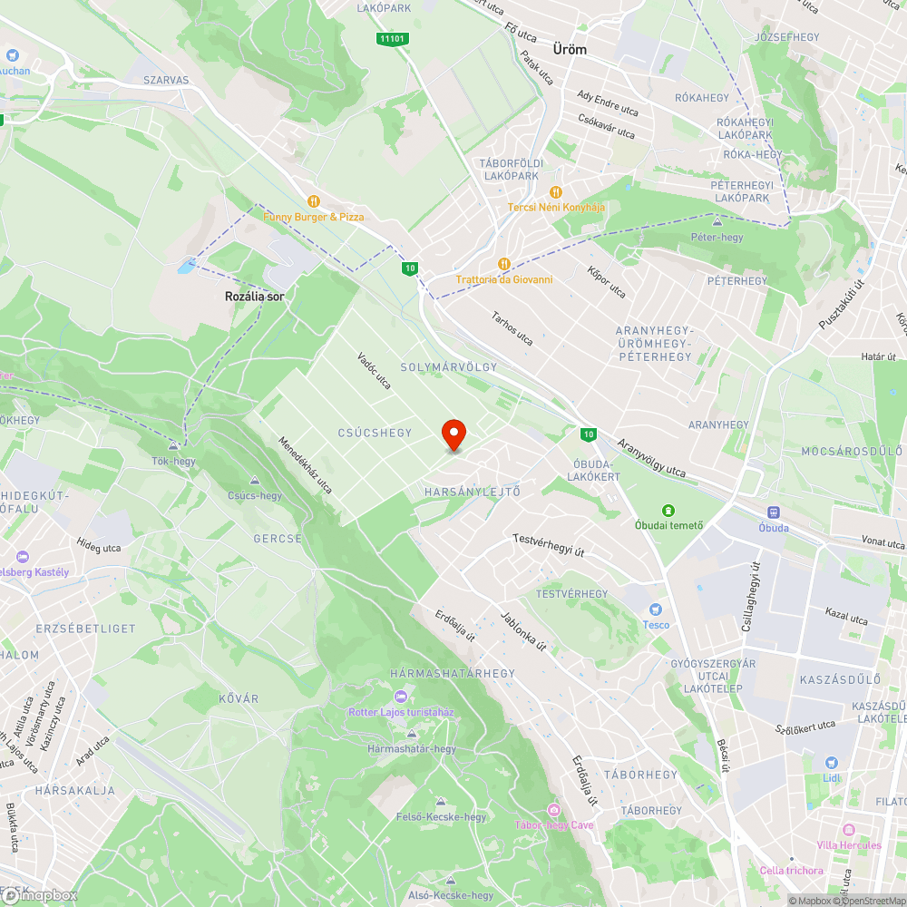 Kiégett utcalámpa bejelentés helye