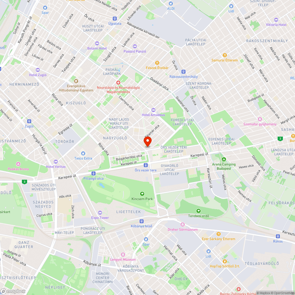 Parkoló hiány az Örs vezér útján BKF mögötti terület bejelentés helye