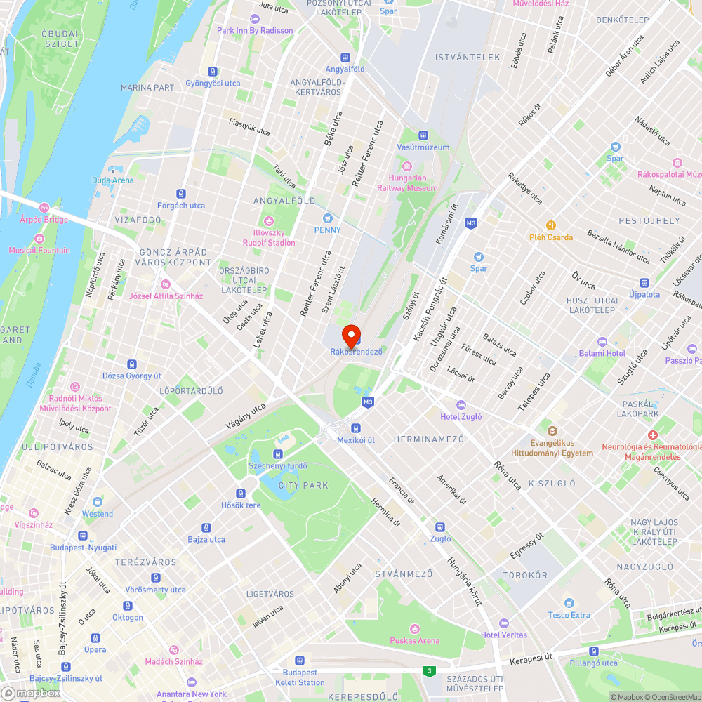 Rákosrendező pályaudvar bejelentés helye