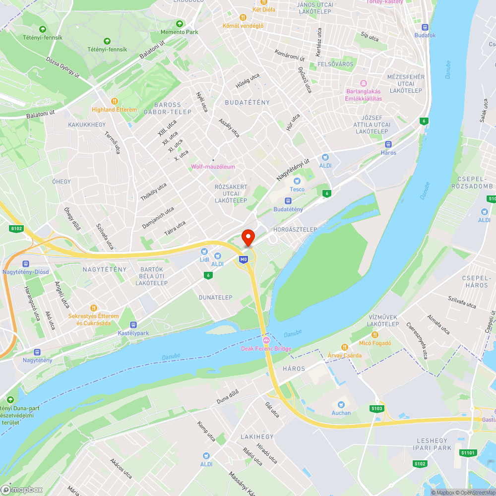 Bp. 6. főút kivezető - jelzőlámpa M0 felhajtó Szeged irányába bejelentés helye