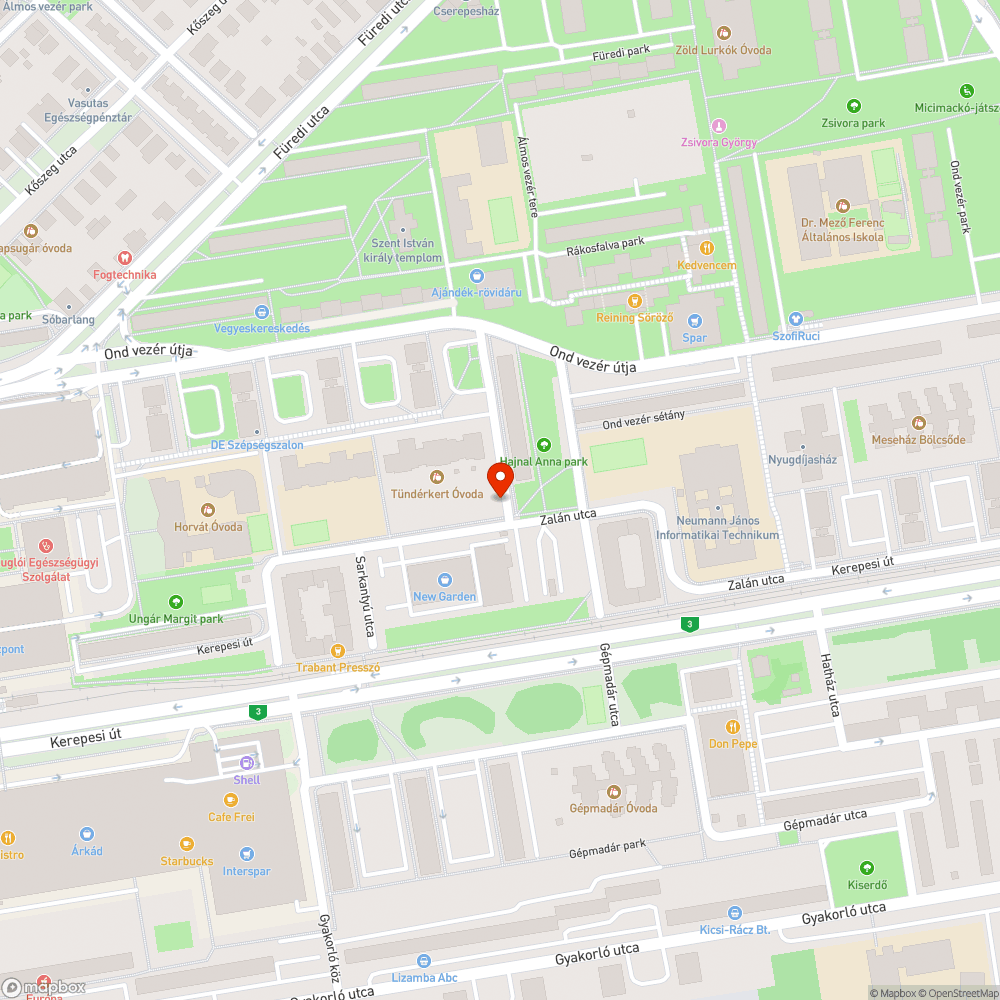 Elhagyott autó bejelentés helye