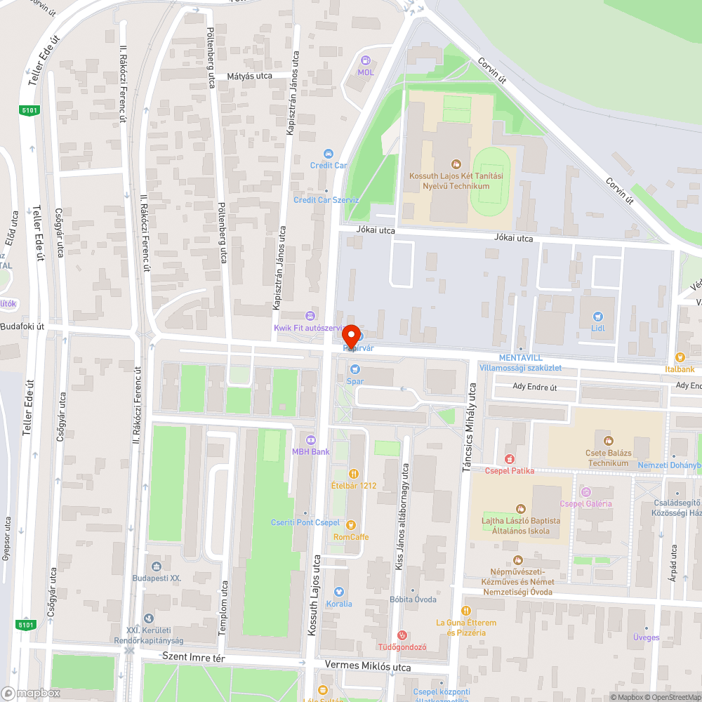 Roncsautó bejelentés helye