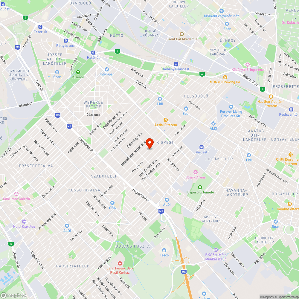 Rozsdásodó Utcai Postaláda bejelentés helye