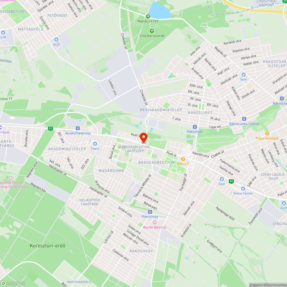 Megsüllyedt, töredezett útburkolat bejelentés helye