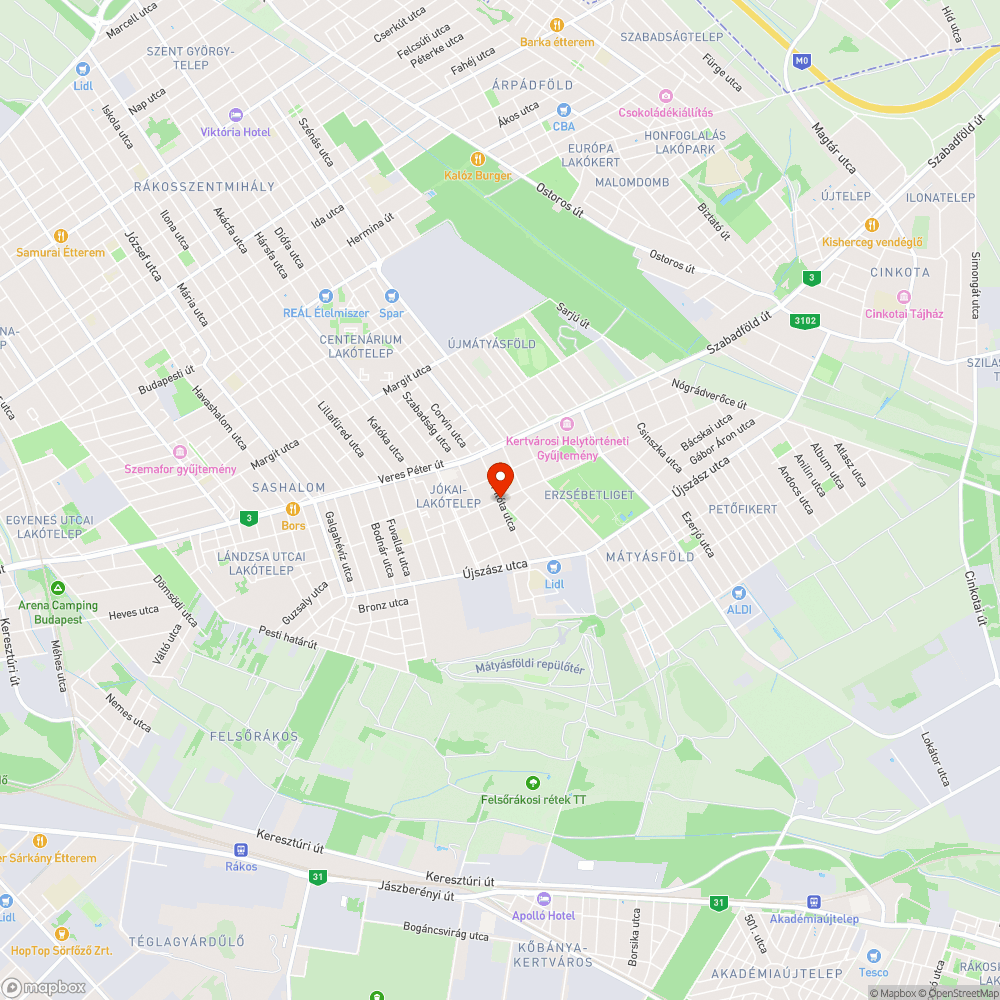 Leszakadt kuka bejelentés helye