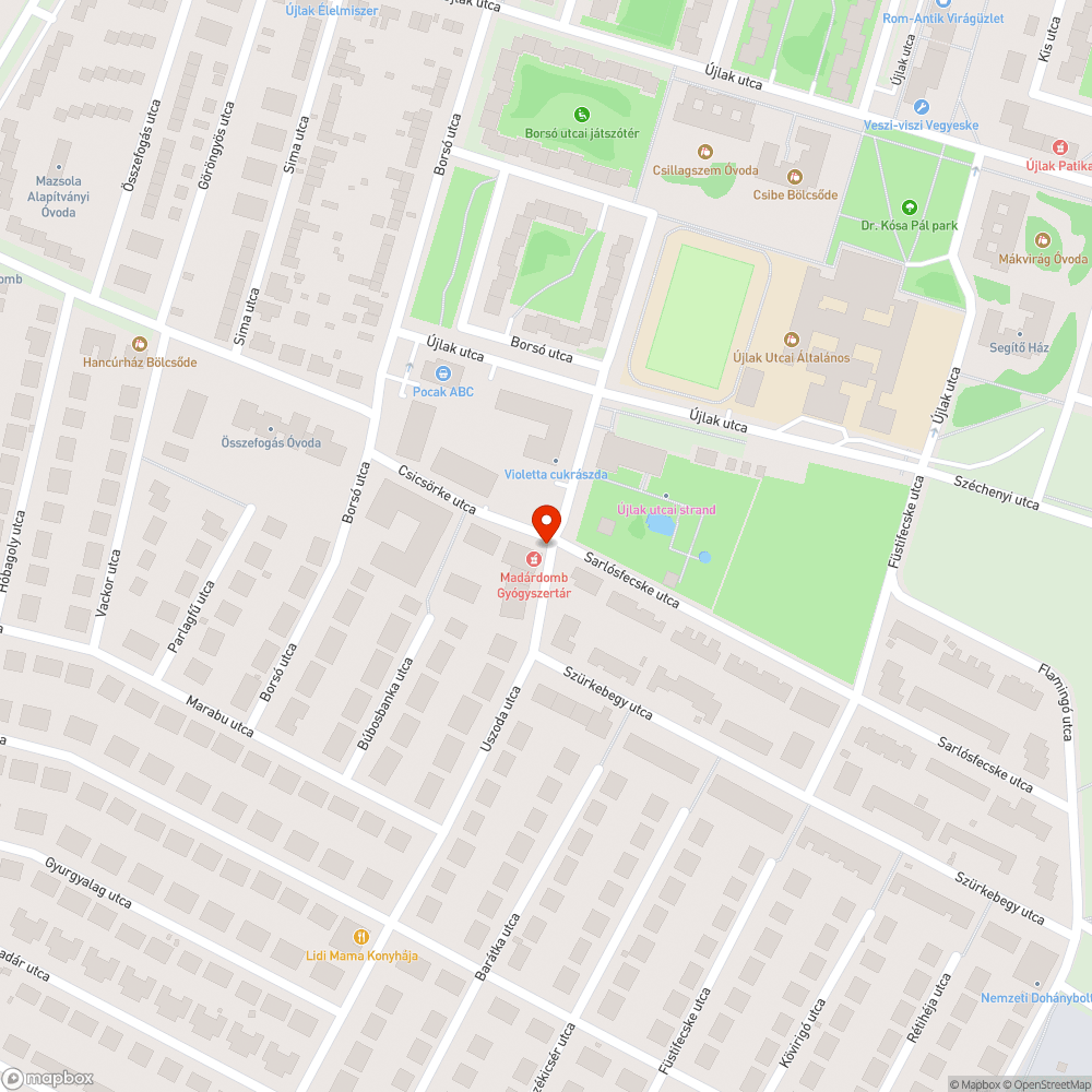 Parkoló a patika előtt bejelentés helye