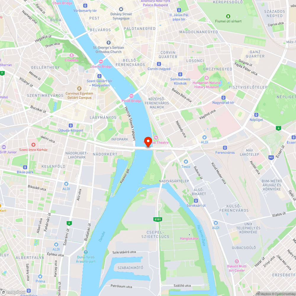 Csikktömeg a Rákóczi hídon bejelentés helye