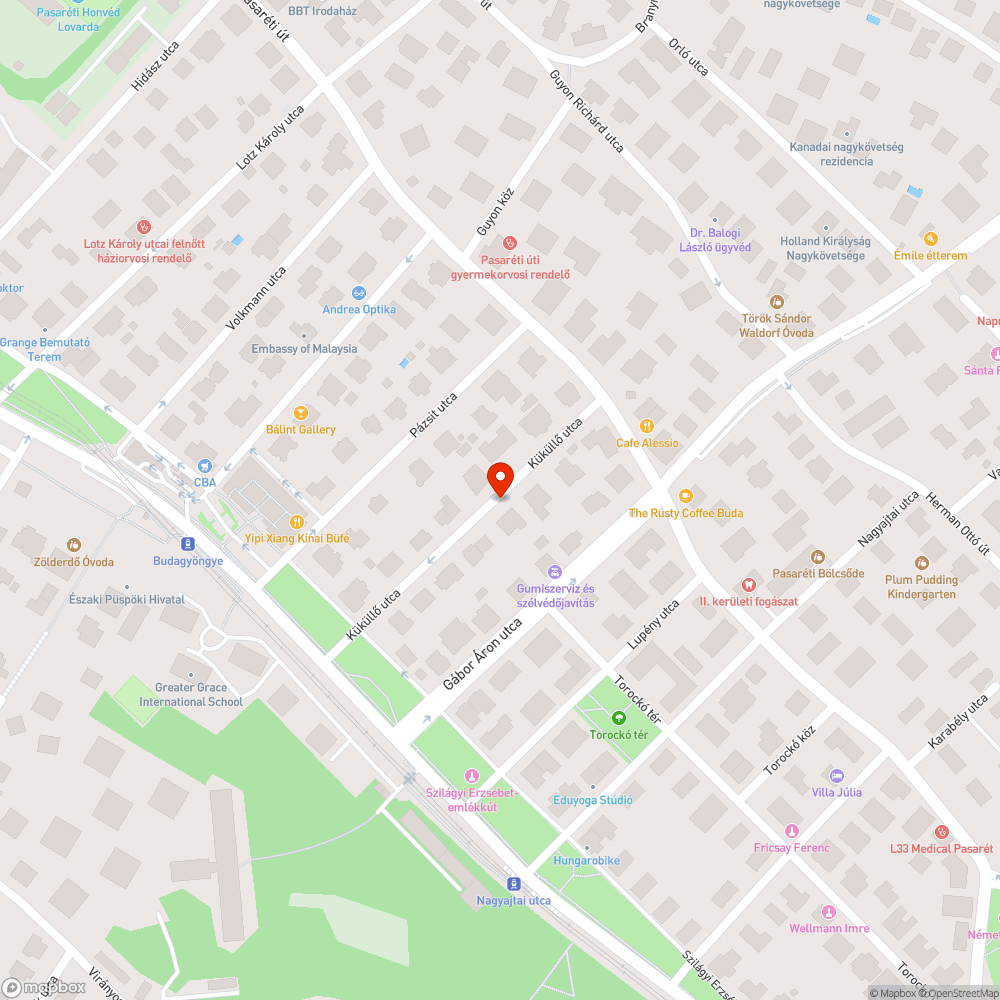 II. Küküllő utca 10. kátyú bejelentés helye