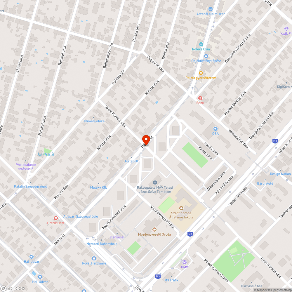 Kidolt Kresz tabla XV. Ker bejelentés helye