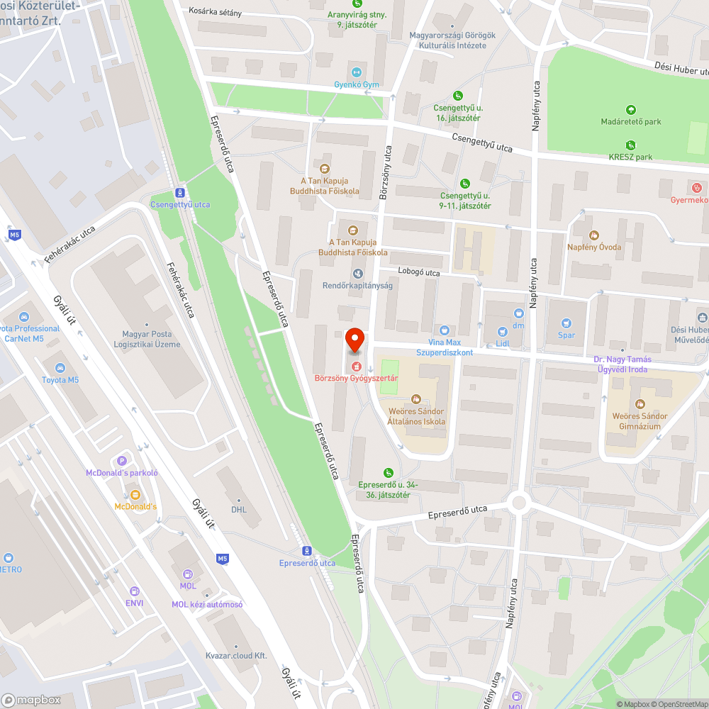 Elhagyott autó a József Attila Lakótelepen bejelentés helye