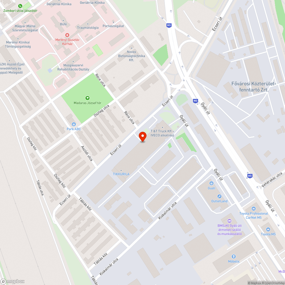 Elhagyott autó bejelentés helye