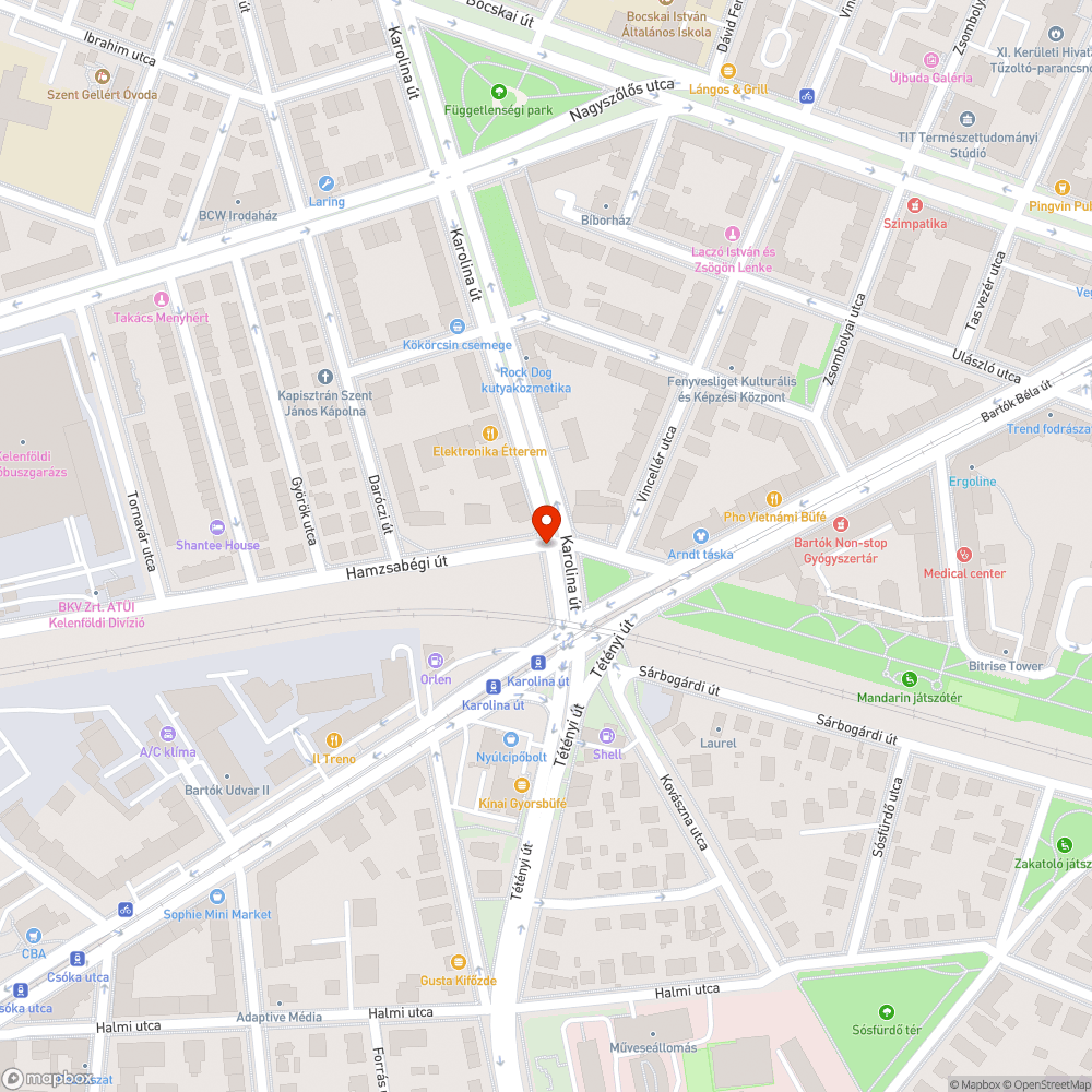 kátyú bejelentés helye