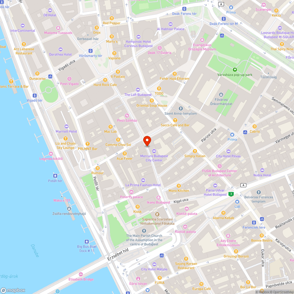 Váci utca bejelentés helye