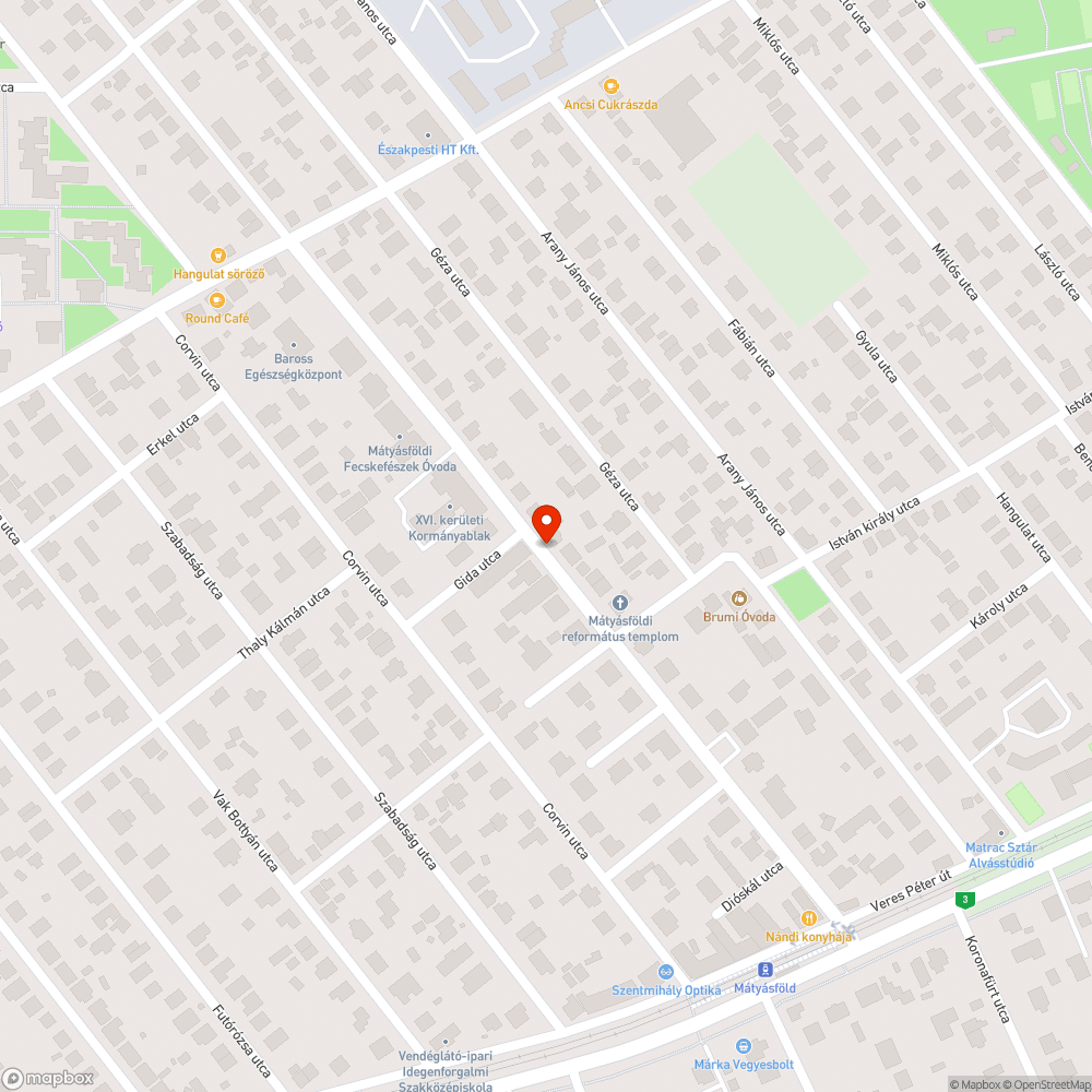 Megrongált szemetes bejelentés helye