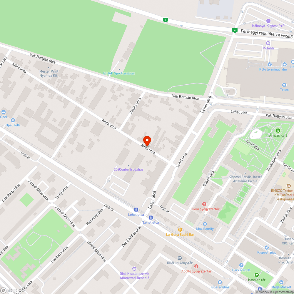 A járdán bejelentés helye